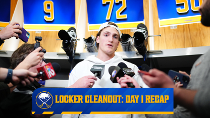 buffalo sabres 2023-24 locker cleanout interviews rasmus dahlin tage thompson alex tuch